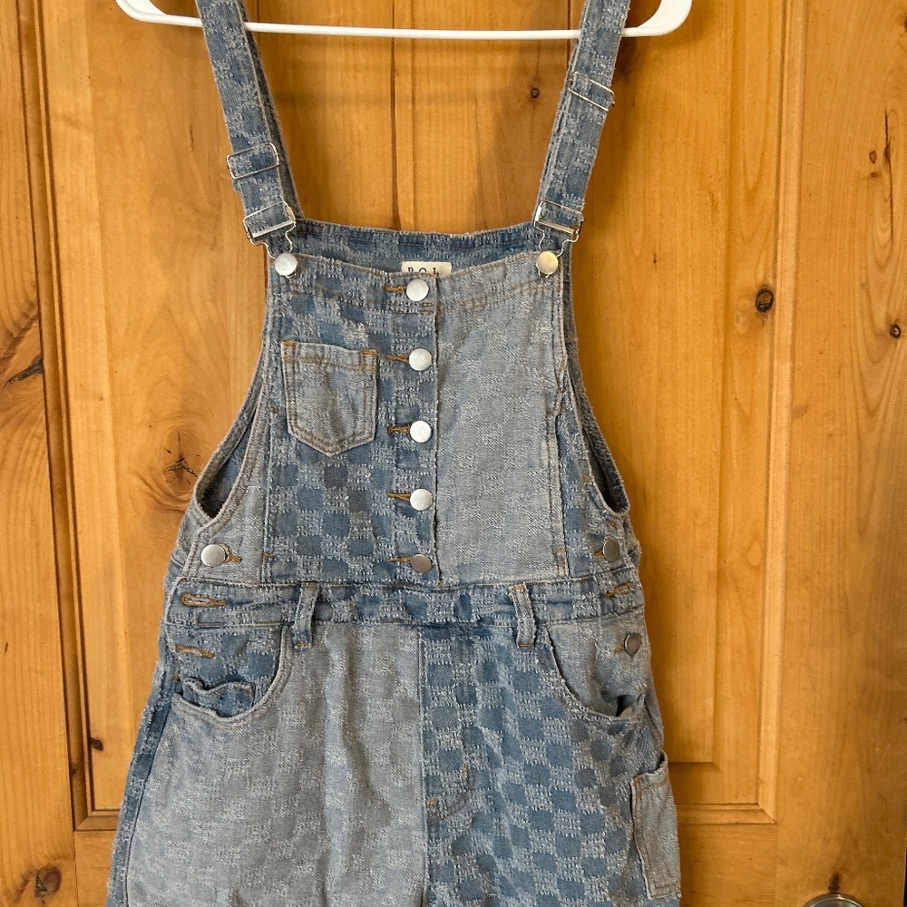 POL Overalls checked denium pattern med